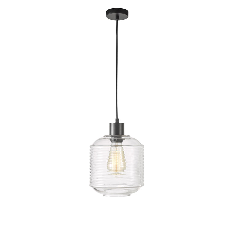Oriel Lighting Marconi 18cm Single Clear Glass Pendant