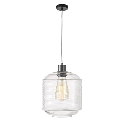 Oriel Lighting Marconi 25cm Single Clear Glass Pendant
