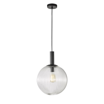 Oriel Lighting Legarno 30cm Single Clear Glass Pendant