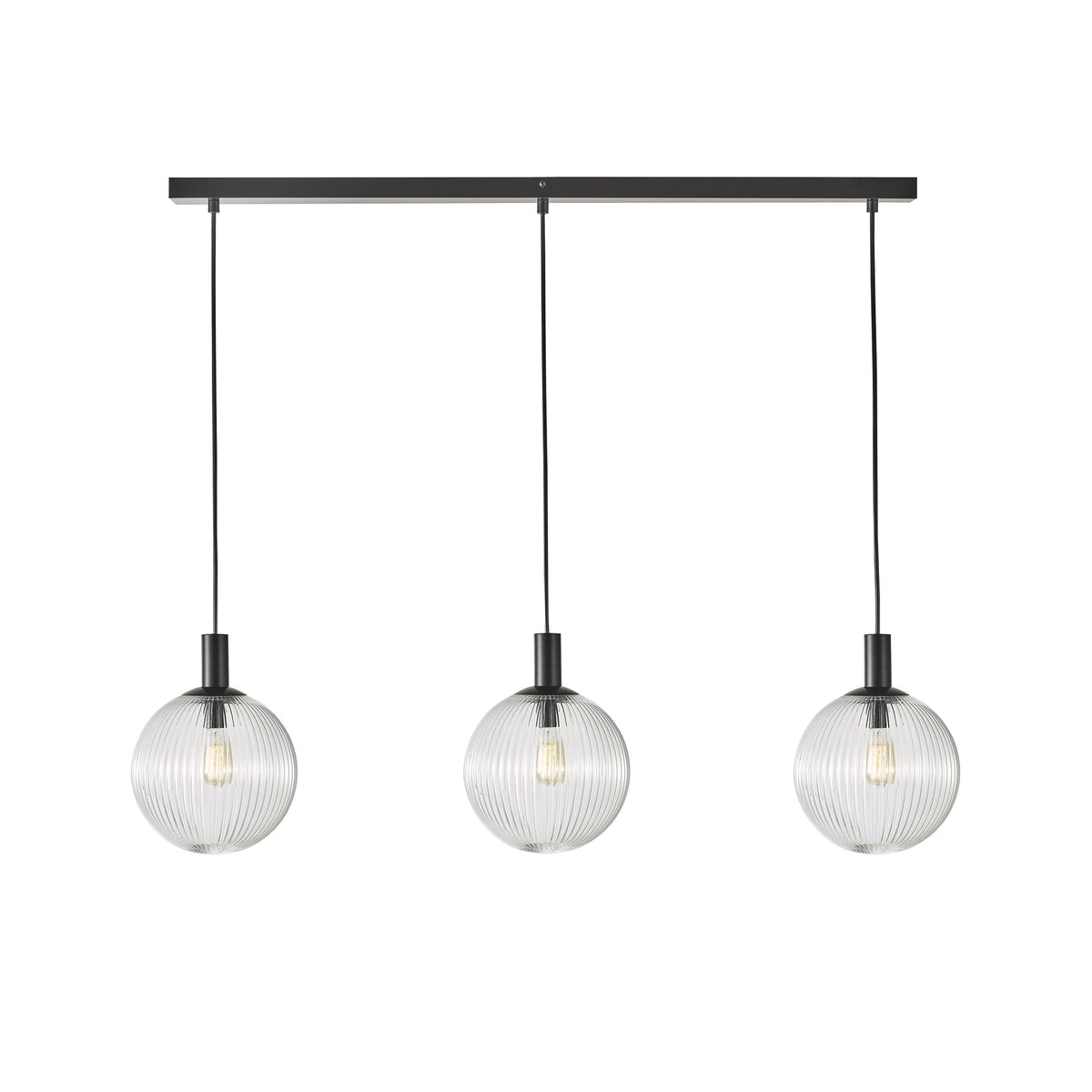 Oriel Lighting Legarno 3 Light Clear Glass Island Pendant