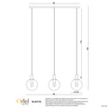 Oriel Lighting Legarno 3 Light Clear Glass Island Pendant