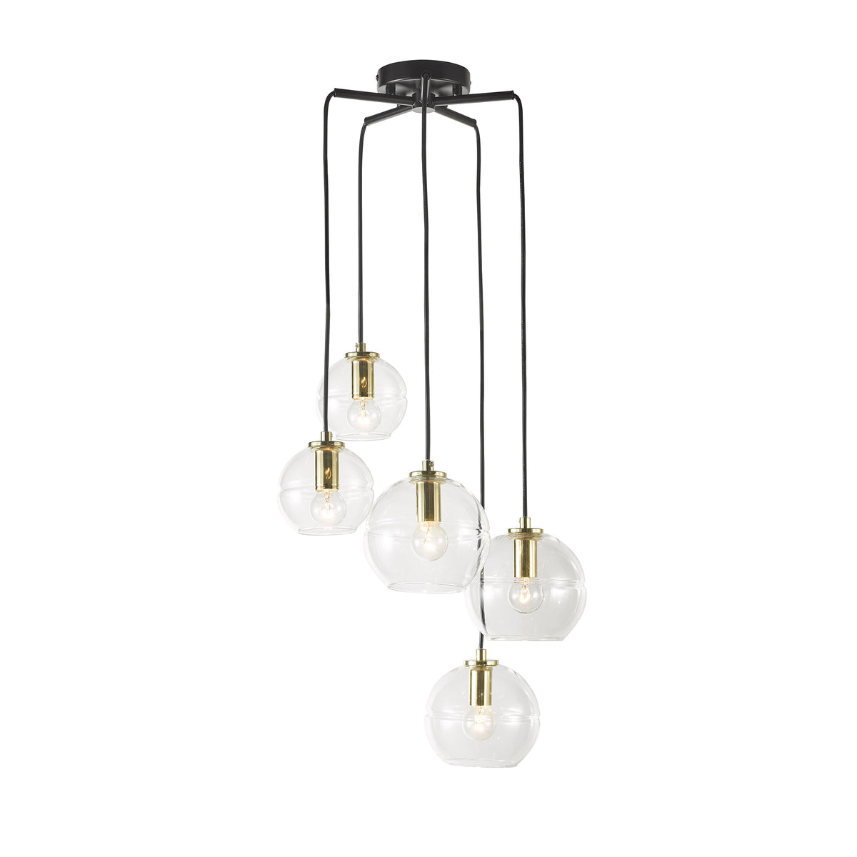Oriel Lighting Reno 5 Light Clear Glass Pendant