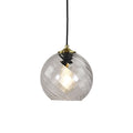 Oriel Lighting Twist 20cm Single Clear Glass Pendant