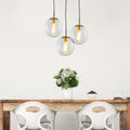 Oriel Lighting Newton 25cm Brushed Brass and Clear Glass Pendant