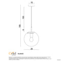 Oriel Lighting Newton 25cm Brushed Brass and Clear Glass Pendant