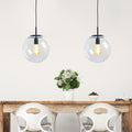 Oriel Lighting Newton 30cm Matt Black and Clear Glass Pendant