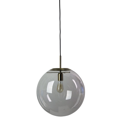 Oriel Lighting Newton 40cm Brushed Brass and Clear Glass Pendant
