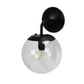 Oriel Lighting Newton Black and Clear Glass Wall Light