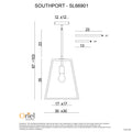 Oriel Lighting Southport Single Urban Retro 30cm Pendant