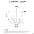 Oriel Lighting Southport 4 Light Urban Retro Pendant