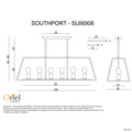 Oriel Lighting Southport 6 Light Urban Retro Pendant