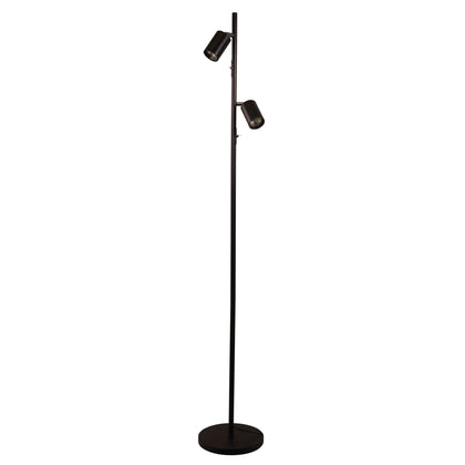 Oriel Lighting Ponte Adjustable Twin Floor Lamp Black