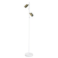 Oriel Lighting Ponte Adjustable Twin Floor Lamp White and Satin Brass