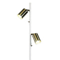 Oriel Lighting Ponte Adjustable Twin Floor Lamp White and Satin Brass