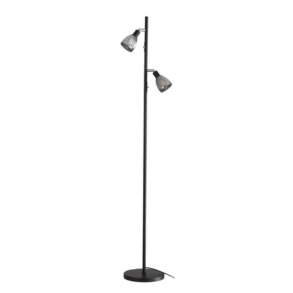 Oriel Lighting Alma Smoked Glass Twin Floor Lamp