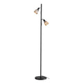 Oriel Lighting Alma Smoked Glass Twin Floor Lamp