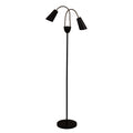 Oriel Lighting Walt Twin Flexible Neck Floor Lamp Black with Antique Brass