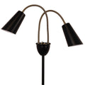 Oriel Lighting Walt Twin Flexible Neck Floor Lamp Black with Antique Brass