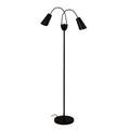 Oriel Lighting Walt Twin Flexible Neck Floor Lamp Black with Brushed Chrome
