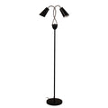 Oriel Lighting Walt Twin Flexible Neck Floor Lamp Black with Brushed Chrome