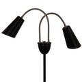 Oriel Lighting Walt Twin Flexible Neck Floor Lamp Black with Brushed Chrome