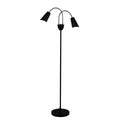 Oriel Lighting Walt Twin Flexible Neck Floor Lamp Black with Brushed Chrome