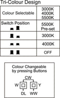 PHL5108S/STAR Tri Colour Step Dimming Oyster Ceiling Light